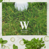 ゴルフクラブとボパーソナライズされたール キッチンタオル (折り畳み)