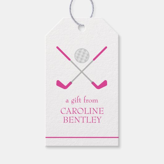 ゴルフクラブとボールギフトパーソナライズされたラベル ギフトタグ (正面)