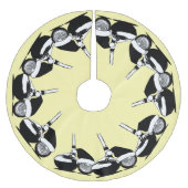 ゴルフクラブとボールサンタハットクリスマス ブラッシュドポリエステルツリースカート (正面)