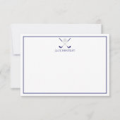 ゴルフクラブとボールパーソナライズされたノートカード サンキューカード (正面)