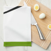 ゴルフクラブとボールブラックグリーンカスタム キッチンタオル (四つ折り)