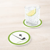 ゴルフクラブとボールブラックグリーンカスタム コースター (側面)