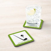 ゴルフクラブとボールブラックグリーンカスタム コースター (右側)