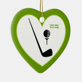 ゴルフクラブとボールブラックグリーンカスタム セラミックオーナメント (右)