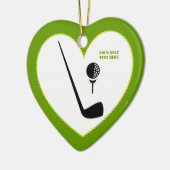 ゴルフクラブとボールブラックグリーンカスタム セラミックオーナメント (左)