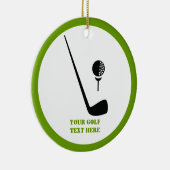 ゴルフクラブとボールブラックグリーンカスタム セラミックオーナメント (右)