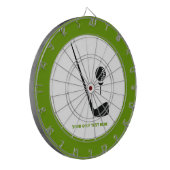 ゴルフクラブとボールブラックグリーンカスタム ダーツボード (正面左)