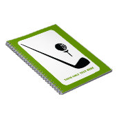 ゴルフクラブとボールブラックグリーンカスタム ノートブック (右側)