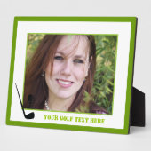 ゴルフクラブとボールブラックグリーンカスタム フォトプラーク (側面)