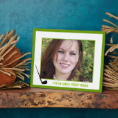 ゴルフクラブとボールブラックグリーンカスタム フォトプラーク (側面)