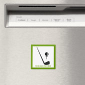 ゴルフクラブとボールブラックグリーンカスタム マグネット (インサイチュ (食洗機))