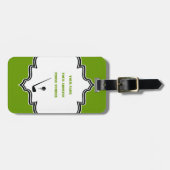 ゴルフクラブとボールブラックグリーンカスタム ラゲッジタグ (正面横)