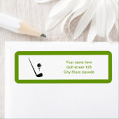 ゴルフクラブとボールブラックグリーンカスタム ラベル (インサイチュ)