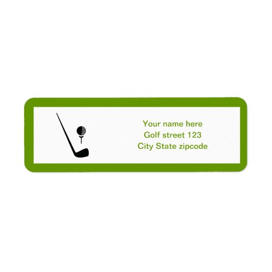 ゴルフクラブとボールブラックグリーンカスタム ラベル (正面)