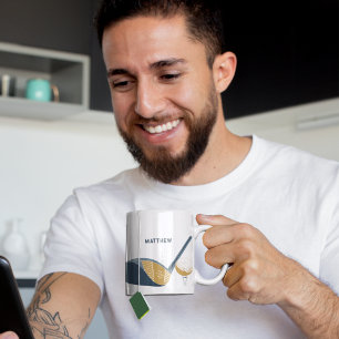ゴルフクラブとボール パーソナライズされたゴルファーの名前 コーヒーマグカップ