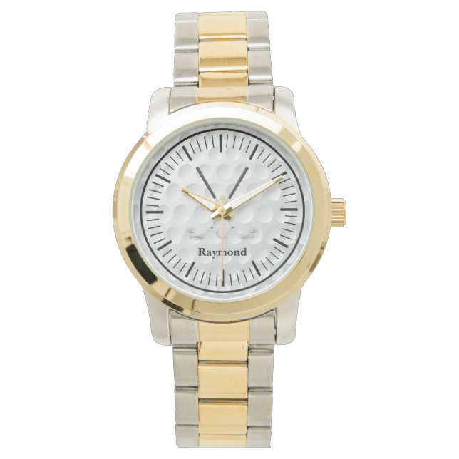 ゴルフクラブとボール 腕時計 (正面)