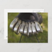 ゴルフクラブのヘッドをバッグ。3~9 ポストカード (正面/裏面)