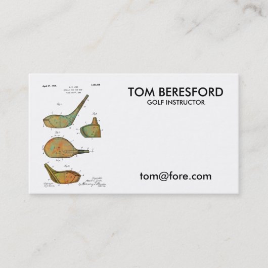 ゴルフクラブはパテント-名刺--の先頭に立ちます 名刺 (正面)
