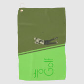 ゴルフクラブをスイングする男デザインゴルフタオル ゴルフタオル (正面)