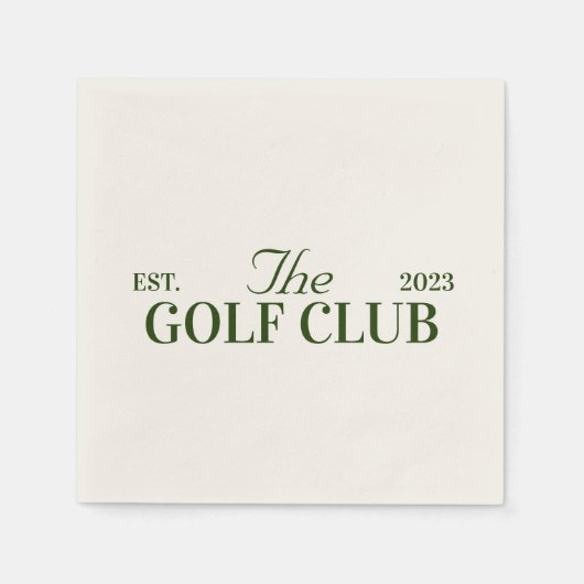 ゴルフクラブをテーマにしたパーティーバチュラーパーティ スタンダードカクテルナプキン (正面)