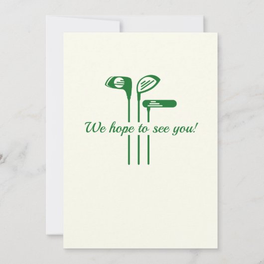 ゴルフクラブをテーマにしたパー・ティー50th誕生日パーティー 招待状 (裏面)