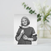 ゴルフクラブを持つ女性 ポストカード (スタンド正面)