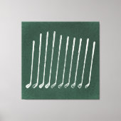 ゴルフクラブアンティークゴルフアートヴィンテージグリーンスタイル キャンバスプリント (正面)