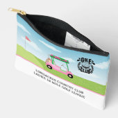 ゴルフクラブウィメンズリーグピンクカートのロゴ アクセサリーポーチ (見開き)