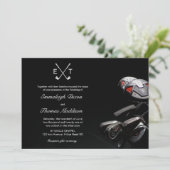 ゴルフクラブエレガントなウェディングモノグラムの 招待状 (スタンド正面)