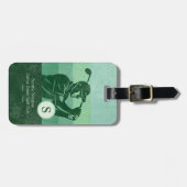 ゴルフクラブグリーン付きゴルファーエレガントー ラゲッジタグ (正面横)
