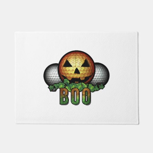 ゴルフクラブコースハロウィンゴルファー退職祝い ドアマット (正面)