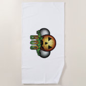 ゴルフクラブコースハロウィンゴルファー退職祝い ビーチタオル (正面)