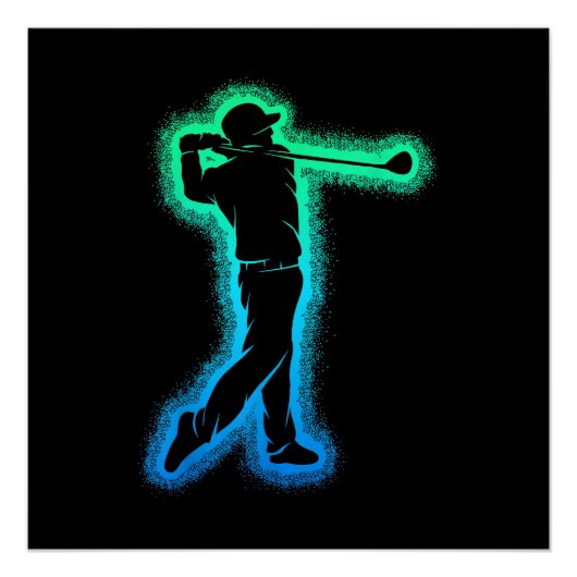 ゴルフクラブゴルファー子供たち男の子ゴルフ ポスター (正面)