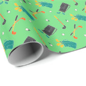 ゴルフクラブティースボールバッグスポーツパターン ラッピングペーパー (ロールコーナー)