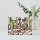 ゴルフクラブハウスパーティー用猫好き ポストカード (スタンド正面)