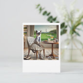 ゴルフクラブハウスパーティー用猫好き ポストカード (スタンド正面)