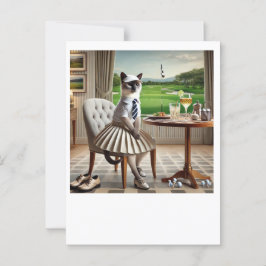ゴルフクラブハウスパーティー用猫好き ポストカード