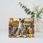 ゴルフクラブハウスパーティー用猫好き ポストカード (スタンド正面)