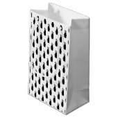 ゴルフクラブバッグシルエットモダンスポーツおもしろい スモールペーパーバッグ (裏面アングル)