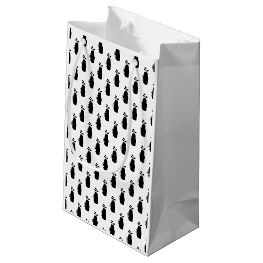 ゴルフクラブバッグシルエットモダンスポーツおもしろい スモールペーパーバッグ (裏面アングル)