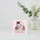 ゴルフクラブパステルピンクフラミンゴカスタム スクエア名刺 (スタンド正面)