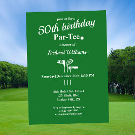 ゴルフクラブパルティーグリーンホワイトメンズ50誕生日 招待状