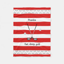 ゴルフクラブパーソナライズされたレッドストライプのフリースブランケット フリースブランケット