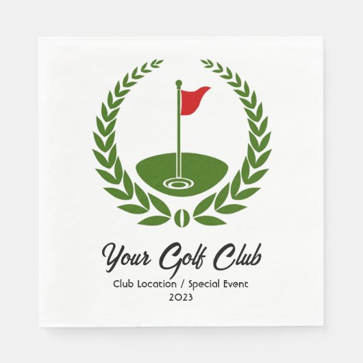 ゴルフクラブパーティーランチョンナプキンロケーション&デート スタンダードランチョンナプキン (正面)