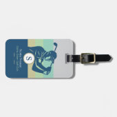 ゴルフクラブブルーのゴルファーエレガントー ラゲッジタグ (正面横)