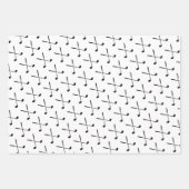 ゴルフクラブボールティースポモダンーツ白黒 ラッピングペーパーシート (正面3)