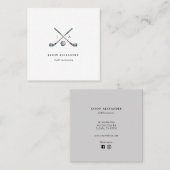 ゴルフクラブモノグラムゴルフインストラクターゴルフプロ スクエア名刺 (正面/裏面)