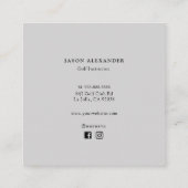 ゴルフクラブモノグラムゴルフインストラクターゴルフプロ スクエア名刺 (裏面)