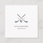 ゴルフクラブモノグラムゴルフインストラクターゴルフプロ スクエア名刺 (正面)