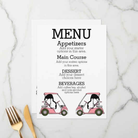 ゴルフクラブランチョンカクテルパーティーメニュー メニュー (正面/裏面インサイチュ)